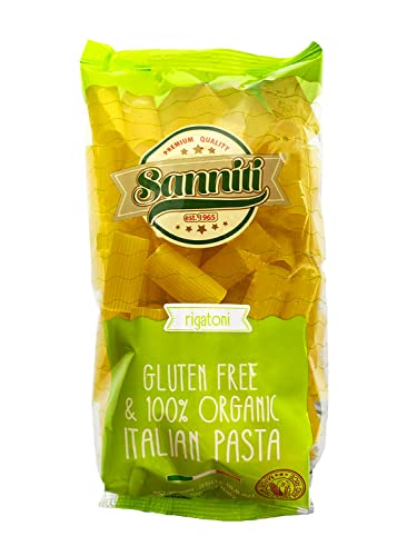 4 Pack, Gluten-Free Rigatoni Sanniti 100% Organic Italian Gluten Free European-Kosher Vegan Gmo-Free Rigatoni Pasta Made With Corn And Rice Imported From Italy, 8.8 Oz (Pack Of 4) #TOP1