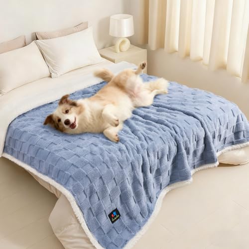 Luciphia Waterproof Dog Blanket, Reversible Fleece & Sherpa, Couch Cover