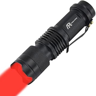 AR happy online Red Flashlight, One Mode Red Light Flashlight, Zoomable Single Mode Red Light LED Flashlight Torch for Astronomy, Aviation, Night Observation