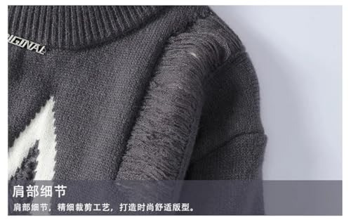 Men Printed Star Sweater Thick Warm Sweaters Korean Harajuku Winter Jumpers Knitwear2