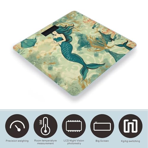 Báscula de baño digital con diseño retro 400 lb y pantalla LCD miniatura 3