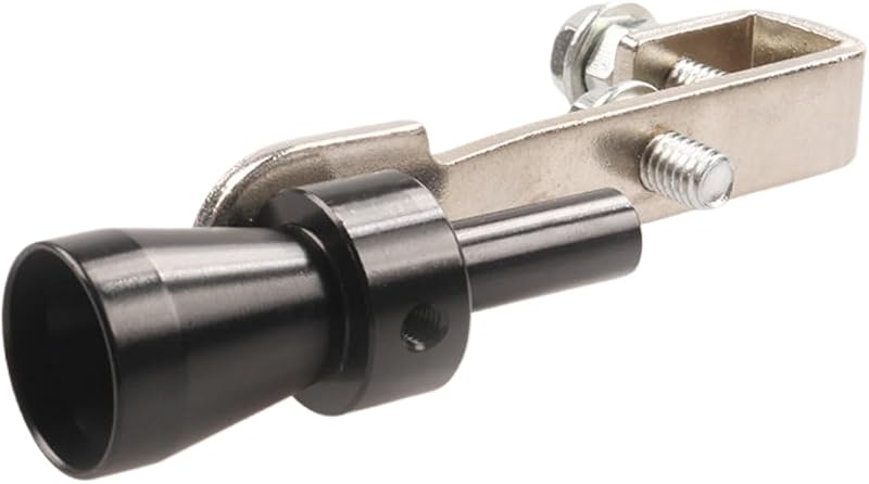 Silbato de sonido turbo, simulador de tubo de escape de motocicleta para vehículo universal, negro (negro, S)