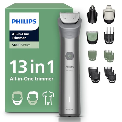 All-in-One Trimmer 5000 Series, 13'ü 1 Arada Erkek Bakım Seti, Yüz Saç Vücut, BeardSense Teknolojisi, 120 Dakika Çalışma, MG5942/15
