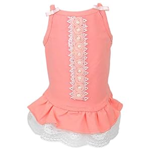 Parisian Pet Dog Clothes Cat Apparel Outfits Roses & Pearls, M
