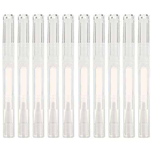 Beavorty Leerer Nagelhautölstift 10 Stück 3 Ml Transparenter Drehstift Leerer Nagelölstift mit Pinselspitze Nachfüllbarer Kosmetik- Lipgloss- Behälter Applikatoren Cover