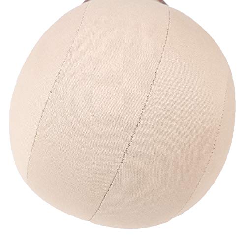 Wig Head Cork Canvas Block Head with Stand for Wig Making,Styling and Display, Mannequin Head with Mount Hole (22")