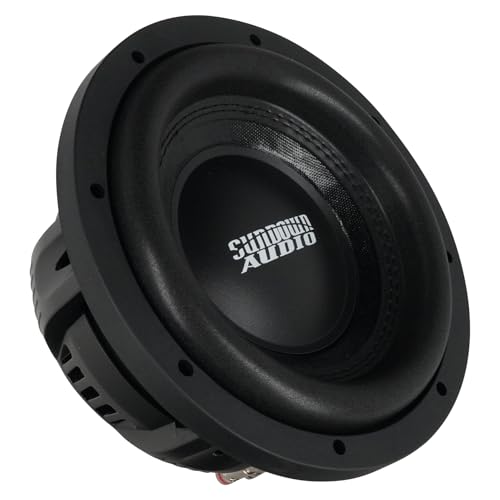 Sundown Audio SML-8 D4 8 in 800-Watt Peak/400-Watt RMS Dual 4 Ohm DVC Shallow Subwoofer, 3.9 in Depth, for Under-Seat Vehicle Bass, 2-Piece