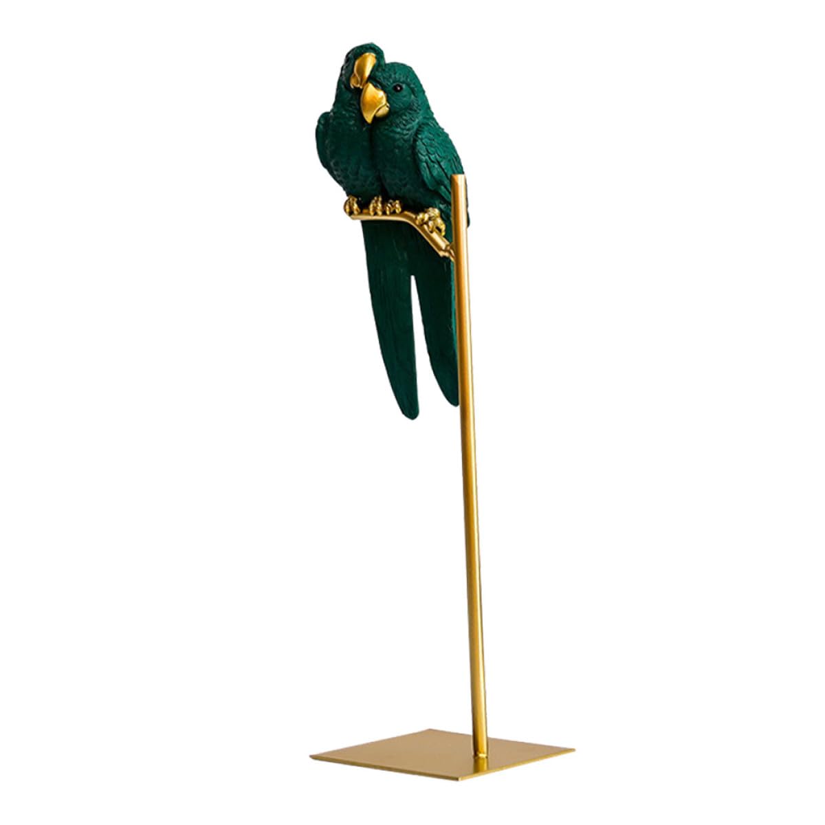 Papageienpaar Ornament Grün mit Ständer aus Langlebigem Material Tischdekoration für Wohnzimmer und Büro Nordische Deko für Zuhause und Fotorequisiten