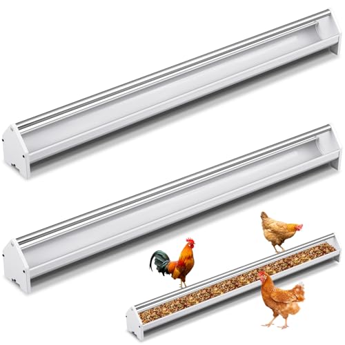 Reallnaive 2 Sets 47 Inch Chicken Feeder Trough, Heavy Duty