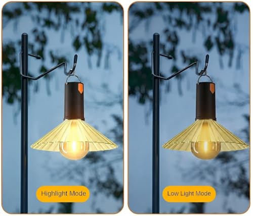 Image of XERGY Portable USB Rechargeable Camping Lantern Lamp - 2 Brightness Levels & Flash Mode, 500mAh Battery, Waterproof Outdoor LED Light with Hanging Hook for Hiking, Tent, Home & Emergency