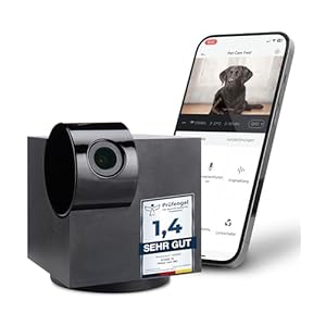 PetTec CCTV Camera Full HD 360° WiFi Night Vision Automatic Noise Detection for Pets / Dogs / Cats / Babies / Security Video Recording & Sharing Pet Camera with App (IOS / Android).