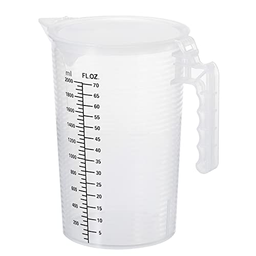 Bécher gradué 2000ml plastique avec double face noir graduations lisibles