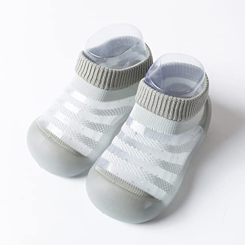 POLG Pantufa de chão infantil infantil com sola de borracha antiderrapante para uso interno para beb