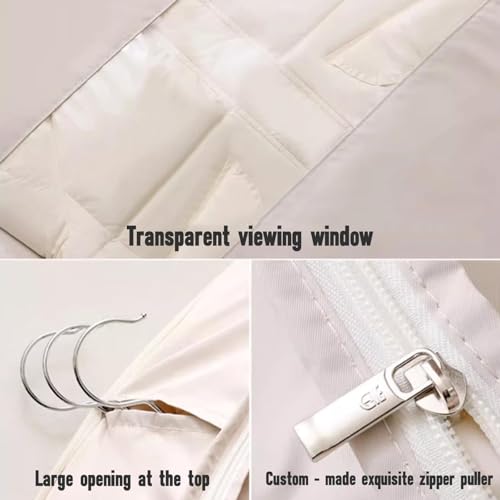 Space Saver Closet Organizers, Space Saving Hanging Garment Bag, Dust Cover Clothes Bags for Down Coat with Self Compression (B1, Medium (90cm))4