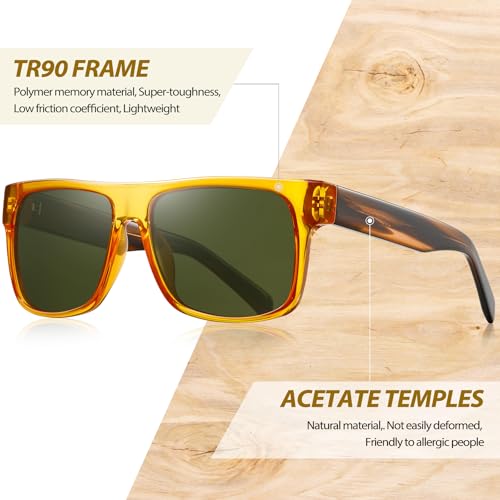 Image of Joopin Polarized Sunglasses Men Women UV400 Protection, Big Chunky Square Sun Glasses, Designer Shades Retro Sunnies Driving