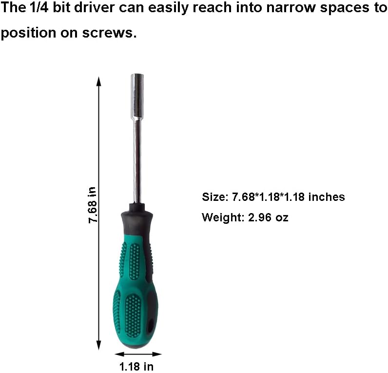 Bit Driver,3 Pieces 1/4-Inch Strong Magnetic Bit Holder Handle, 1/4" Hex Nut Driver