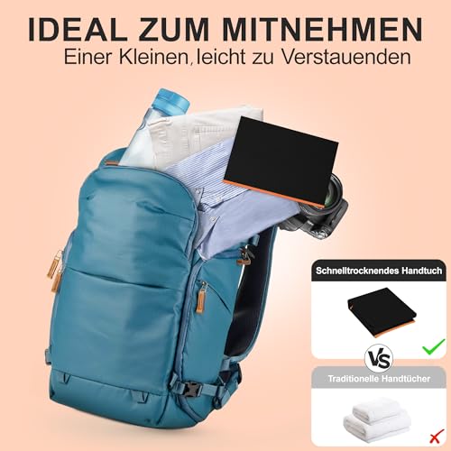 Jokisa Fitness-Handtuch 2er Set, 120x50cm, Microfaser, Schnelltrocknend für Training, Camping und Reise, mit Reißverschluss