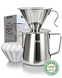 AGOGO Portable Pour Over Coffee Maker V60 Set - Easy Cleaning Compact...
