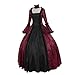 Produktbild Eaylis Gothic Kleidung Geisterbraut böse Königin Lange Vampir Kleid Kalifornien Kostüme Dunkle Magierin Hexe Zauberin Halloween Damenkostüm Renaissance Robe Kostüm Mittelalterliche Vintage Gericht