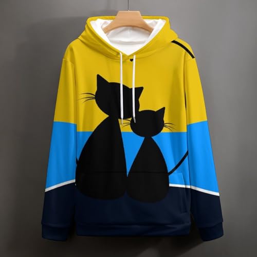 Sweats à capuche couple de chats pull cadeau saint valentin - 4