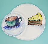 Handmade Glass Plate with Coffee and Cake, Coffee Table Decor Ideas, Housewarming Gift Ideas
