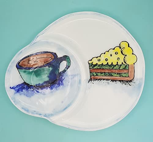 Handmade Glass Plate With Coffee And Cake, Coffee Table Decor Ideas, Housewarming Gift Ideas #TOP27