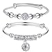 BUYITO Sterling Silver Bracelets For Women 925 Sterling Silver Beads Bangle Bracelet Transfer Lucky Cuff Bracelet Adjustable Fashion Women Jewelry Fidget Bracelet For Anxiety Jewelry Gift