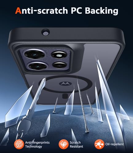 Image of FNTCASE for Moto G Power-2026 Case: Matte Translucent Moto G Power 2025 Phone Cases with Screen Protector Lens Protection Compatible with Magsafe Rugged Protective Cover (Frosted Black Magnetic)