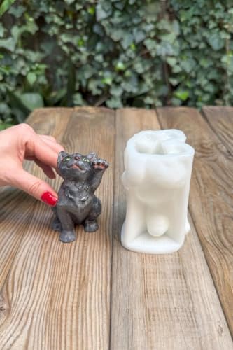 Kedi Lokum Tekli Silikon Mum Kalıbı - Görsel 1