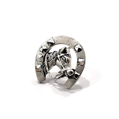 Pin plata ley 925m herradura suerte unisex mate detalles brillo para trajes y sombreros