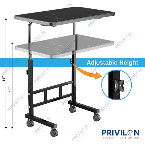 Image of Multi-Purpose Laptop Table, Study Table| Heavy Duty Bed Table| Adjustable for Height, Portable for Office, Work Form Home | DIY Table, Easy to Asembl (ADJ Flowers)