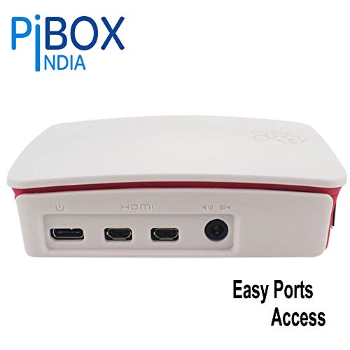 pibox India, Raspberry Pi 4 Case 1Gb, 2GB, 4GB White red, Modular Design with Logo top screwless Design, Ports Access and for Raspberry Pi 4 Model... - Image 3
