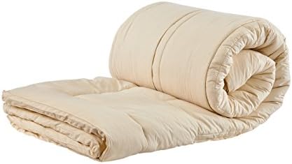 Sleep & Beyond 54 by 76-Inch Organic Merino Wool Mattress Topper, Full, Ivory
