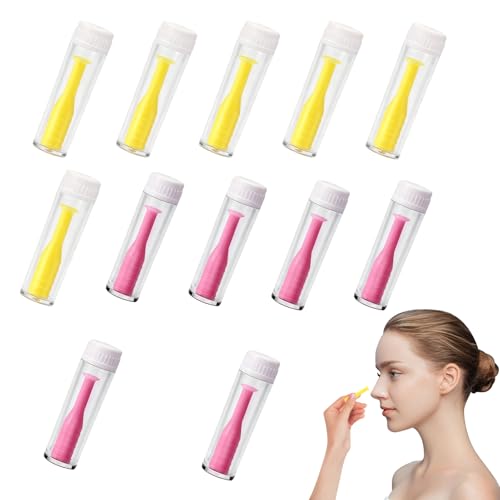 12 Pas Hard Contact Lens Remover Tool for Hard/RGP & Scleral Lenses, Soft Contact Lens Removal Suction Cup Plungers with Individual Cases (6 Yellow, 6 Pink)
