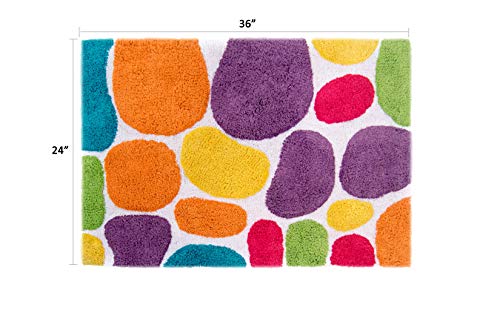Chesapeake Merchandising Inc. Pebbles Brights Bath Rug, 24" X 36", Rainbow Multi #TOP6