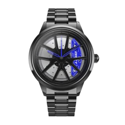 DriftElement Nitro Men's M3 Sport Sports Car 3D Y-Spoke Design Reloj de Pulsera con Borde de Acero Inoxidab