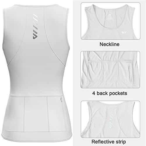 Image of Wulibike Sleeveless Cycling Jersey Women Running Shirts Vest bike top Summer Biking tank Basic Top With Pockets