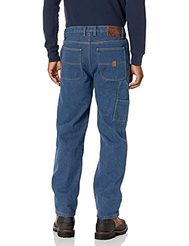 Calça jeans masculina utilitária Stanley Workwear com forro de microlã, Denim Blue, 32W x 32L
