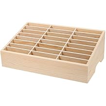 SEWACC - Grid Wooden Cell Phone Holder Mobile Phone Desktop Organizer Storage Box Multi- grid Organizing Box for School Classroom Office