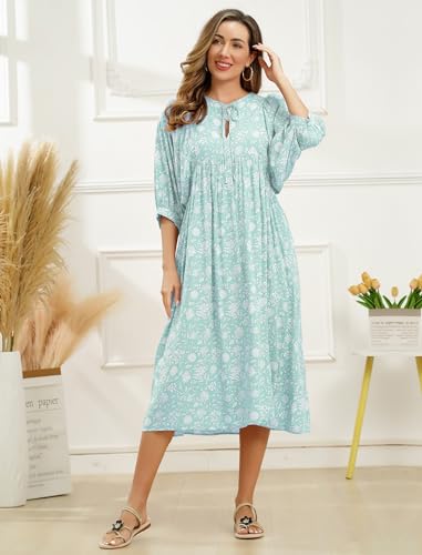Robe coupe ample col en V pour masquer les complexes avec élégance et confort midi - 2