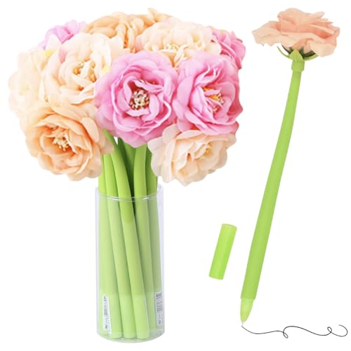 Lot de 10 stylos à bille à encre gel pour filles, femmes, enseignants, à la maison, au bureau, à l'école, au bureau, à l'école, au bureau, à l'école - 10 pièces - Couleur aléatoire