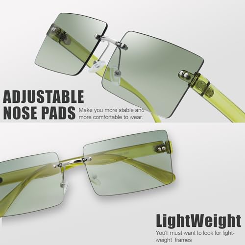 Image of The Fresh Minimalist Small Rectangular Sunglasses Clear Eyewear - Exquisite Packaging