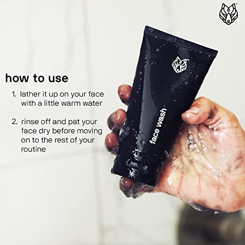 Black Wolf Men’s Charcoal Powder Face Wash- 5 Fl Oz- Facial Cleanser Removes Unwanted Impurities From Your Skin And Soothes Irritation- Subtle Blue Sage And Citrus Scent - Cruelty And Paraben-Free #TOP3