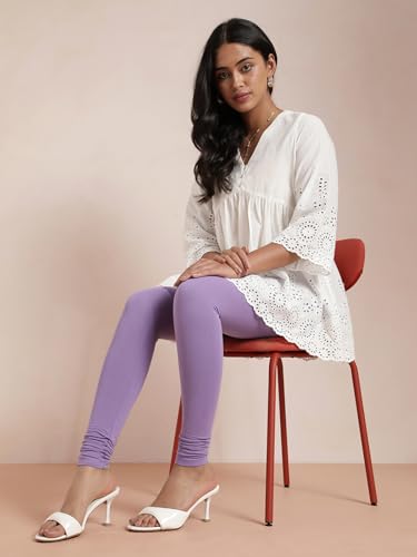 Image of TWIN BIRDS Tailored Cut and Classic Fit Super Stretchable Elastane Fabric Churidar Leggings for Women