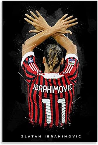 Enartly Dukbilder, konst, Zlatan Ibrahimovic, Milan Football för modern familj, dekor, konst, affisch, väggmålning, 30 x 50 cm, ingen ram