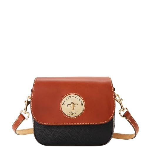 Dooney & Bourke Handbag, Pebble Turnlock Flap Saddle Crossbody - Black