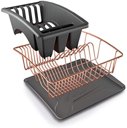 Metaltex Aquatex Copper Dish Drainer with Tray, Metal, Copper, 37 x 33 x 63 cm