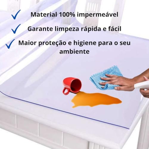 Plástico Pvc Cristal Vinil 0.40mm Toalha de Mesa Transparente Impermeável - Vários Tamanhos(50cm x 1
