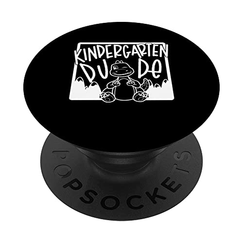 Kindergarten Dude Funny First Day Back To School Dinosaur PopSockets PopGrip Intercambiable