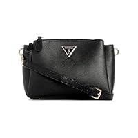 GUESS Noelle Triple Compartment Crossbody, Black, One Size